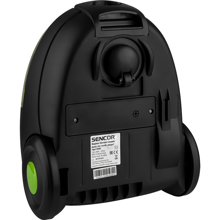 Mocny odkurzacz bezworkowy 890W HEPA dla alergików 76 dB Sencor SVC 510GR