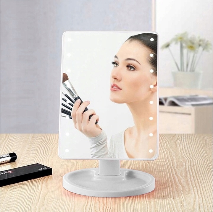 LUSTERKO KOSMETYCZNE PODŚWIETLANE 16 LED DO MAKIJAŻU DUŻE