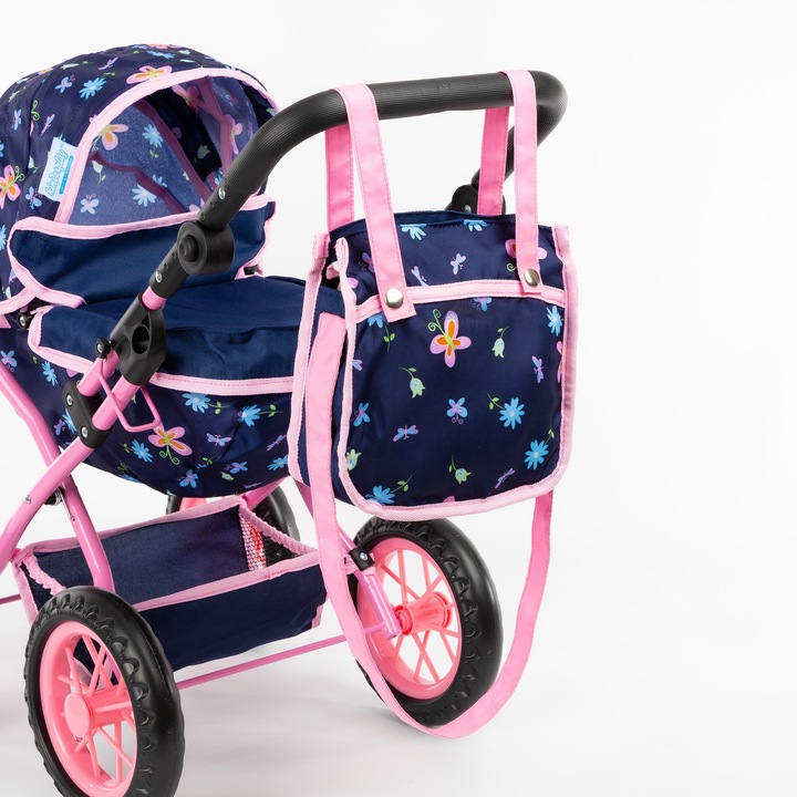 KINDERPLAY WÓZEK DLA LALEK GŁĘBOKI GONDOLA SKŁADANY TORBA REGULOWANA RĄCZKA