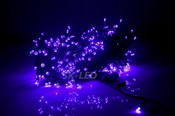 LAMPKI CHOINKOWE 500 LED FIOLETOWE 38M ŚWIATEŁKA NA CHOINKĘ LED ZEWNĘTRZNE