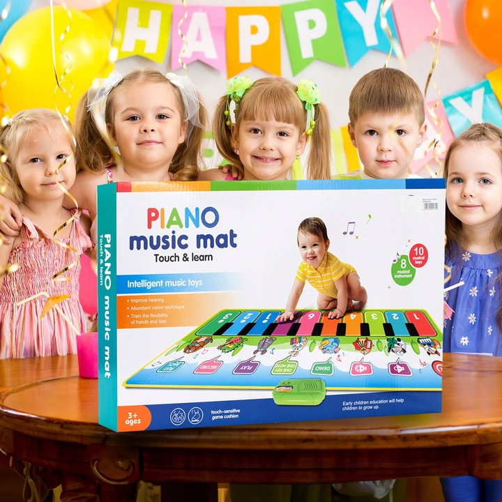 MATA MUZYCZNA DO TAŃCZENIA DLA DZIECI INTERAKTYWNA 130 cm PIANINKO NAGRYWA