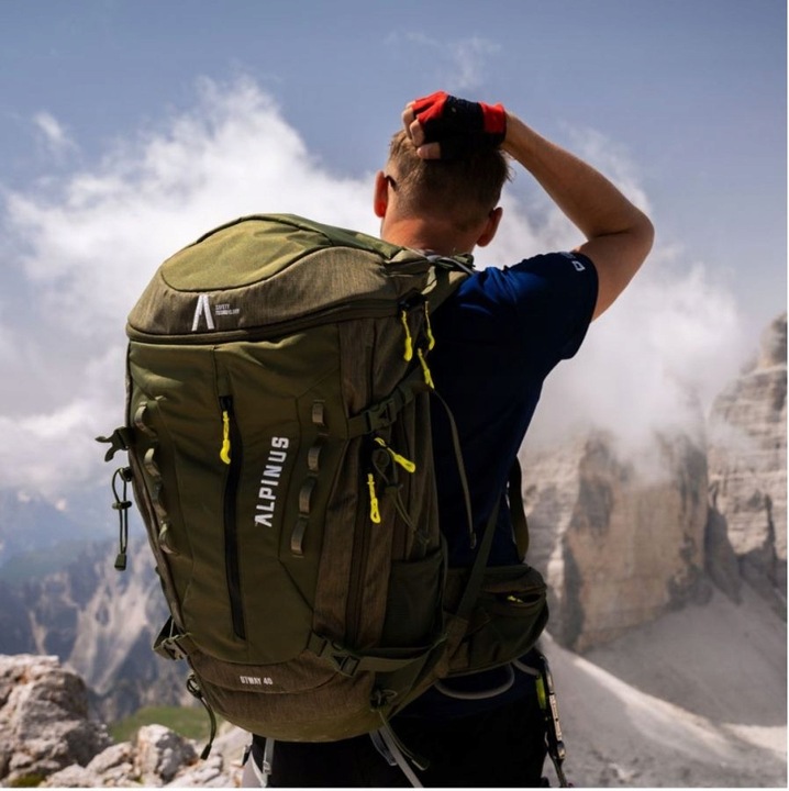 PLECAK TURYSTYCZNY ALPINUS TREKKINGOWY W GÓRY POKROWIEC OTWAY 40L KHAKI PRO