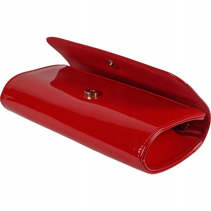 Torebka kopertówka wizytowa wieczorowa czerwona lakierowana