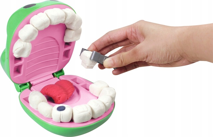 ZESTAW CIASTOLINA MAŁY DENTYSTA KROKODYL MASA PLASTYCZNA + AKCESORIA 7 TUB