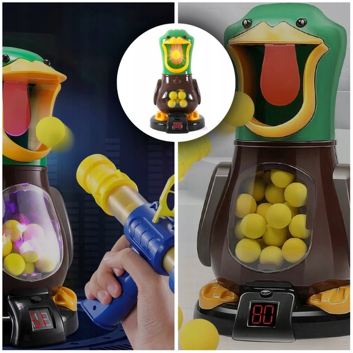 GŁODNA KACZKA STRZELANIE DO CELU PISTOLET ZABAWKOWY 2X GRA ZRĘCZNOŚCIOWA