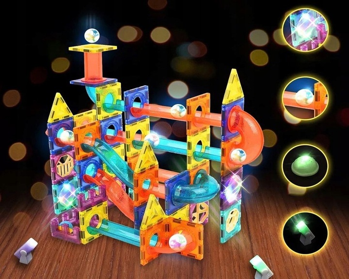 KLOCKI MAGNETYCZNE ŚWIĘCĄCE TOR KULKOWY KLOCKI KONSTRUKCYJNE KULODROM 110EL