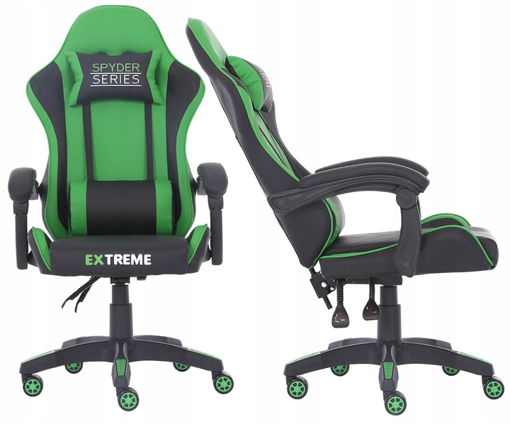 FOTEL GAMINGOWY Extreme SPYDER dla Graczy, regulowane oparcie