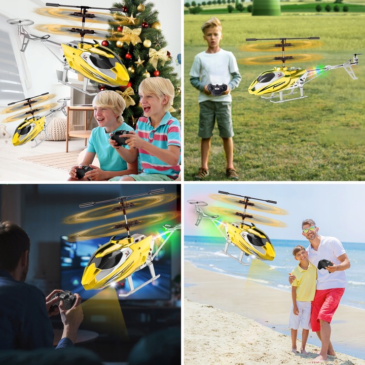 HELIKOPTER ZDALNIE STEROWANY SAMOLOT RC NA PILOT PREZENT ŚMIGŁOWIEC Z LED