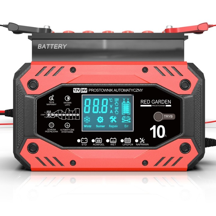 Prostownik SAMOCHODOWY AUTOMATYCZNY Z FUNKCJĄ NAPRAWY AKUMULATORÓW 12V 24V