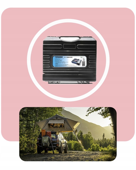 KUCHENKA TURYSTYCZNA TIROSS TS-266 SREBRNA 1650 W + 4 I BUTLE GAZOWE