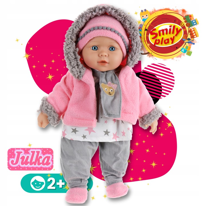 Julka Lalka bobas duża jak żywa Smily Play uczy śpiewa opowiada PL/ENG 41cm