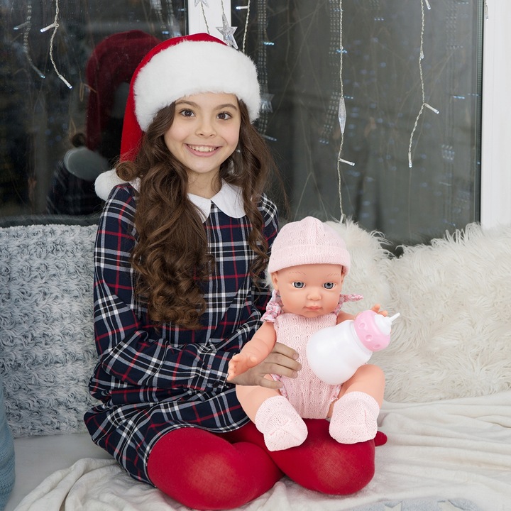 LALKA BOBAS NIEMOWLAK ŚLICZNA RÓŻOWE UBRANKO BUTELKA AKCESORIA DLA DZIECI