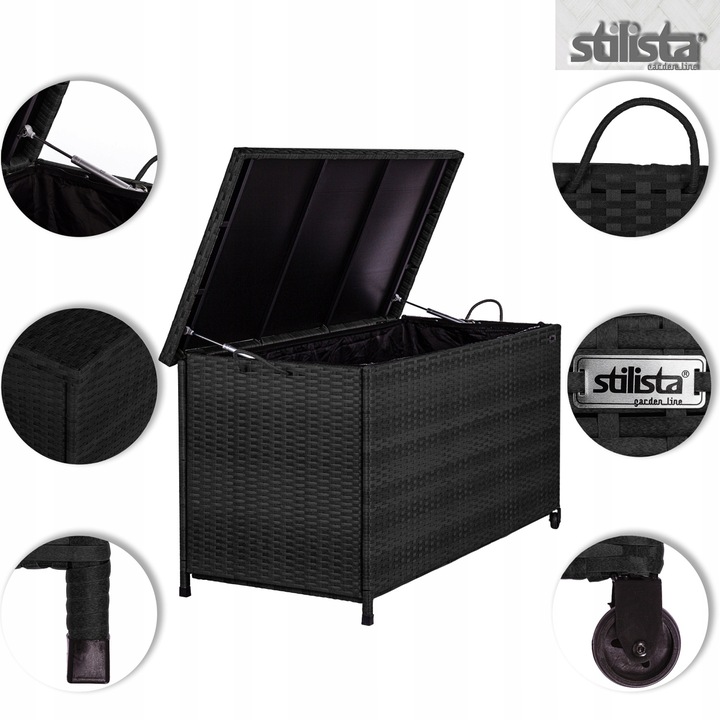 SKRZYNIA OGRODOWA NA TARAS BALKON Z TECHNORATTANU DO PRZECHOWYWANIA