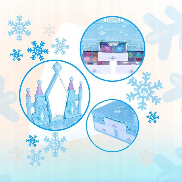 KUFEREK KOSMETYKÓW ZAMEK ZESTAW DO malowania makijażu i paznokci dla dzieci