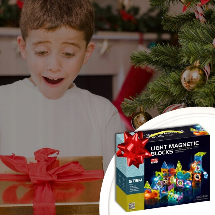 Klocki magnetyczne konstrukcyjne 49el 3D edukacyjne duży zestaw dla dzieci