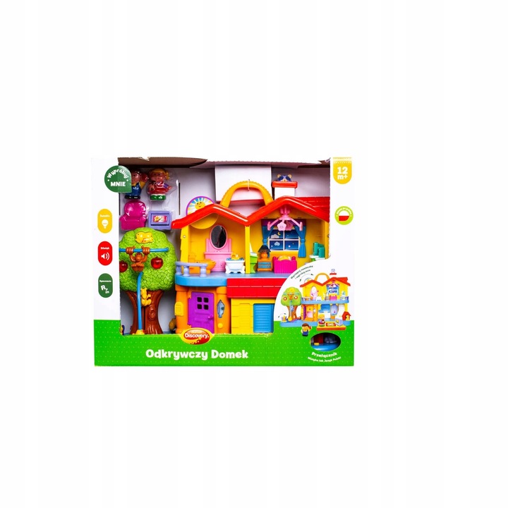 Odkrywczy Domek zabawka interaktywna edukacyjna dla dzieci 12m+, Dumel