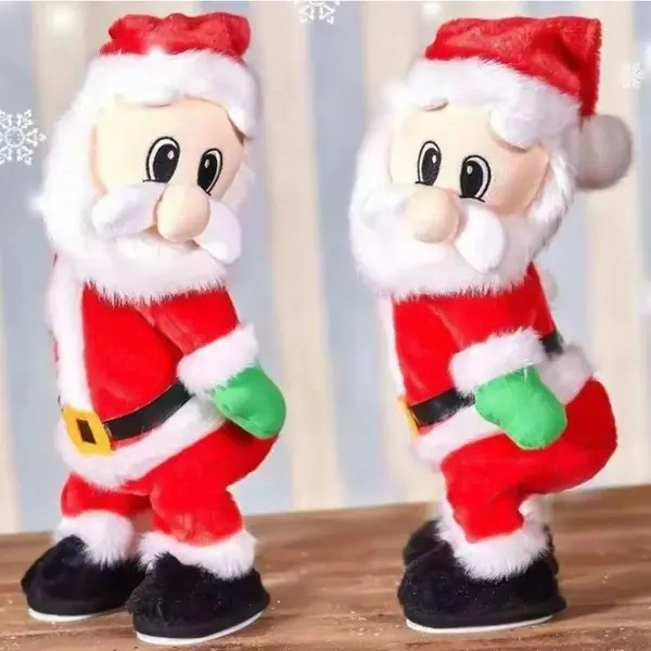 TAŃCZĄCY ŚPIEWAJACY MIKOŁAJ TWERKUJĄCY ŚMIESZNY NA BOŻE NARODZENIE DUŻY