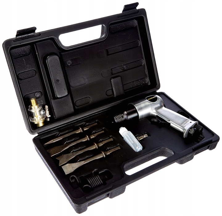 UDAROWY MŁOTEK PNEUMATYCZNY STANLEY IGŁOWY PIASKARKA + ZESTAW DŁUT