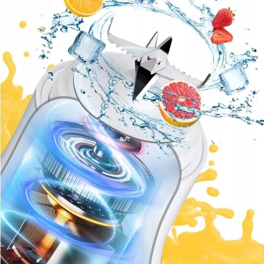 BLENDER SHAKER TURYSTYCZNY DIODY LED USB-C AKUMULATOR 600ML BEZPRZEWODOWY