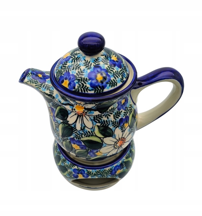 CZAJNIK Z PODGRZEWACZEM CERAMIKA BOLESŁAWIEC