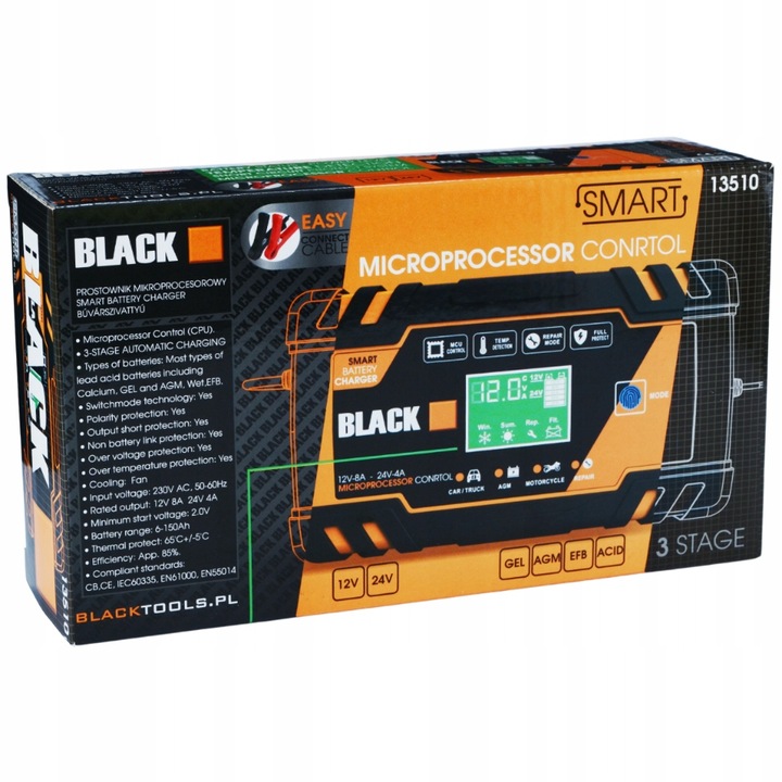 PROSTOWNIK AUTOMATYCZNY SAMOCHODOWY FUNKCJA NAPRAWY DO AKUMULATORÓW 12V 24V