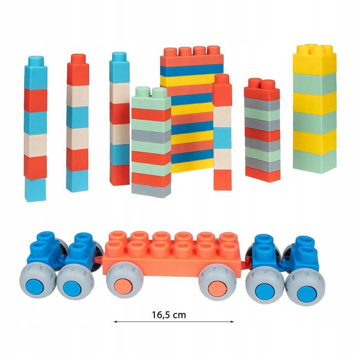 SMILY PLAY MIĘKKIE KLOCKI 80 elementów, klocki dla malucha +18 m-cy