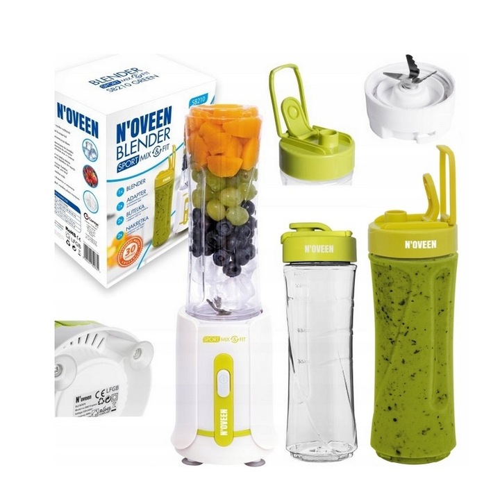 Blender Kielichowy NOVEEN SB210 2 Butelki Kruszenie Lodu