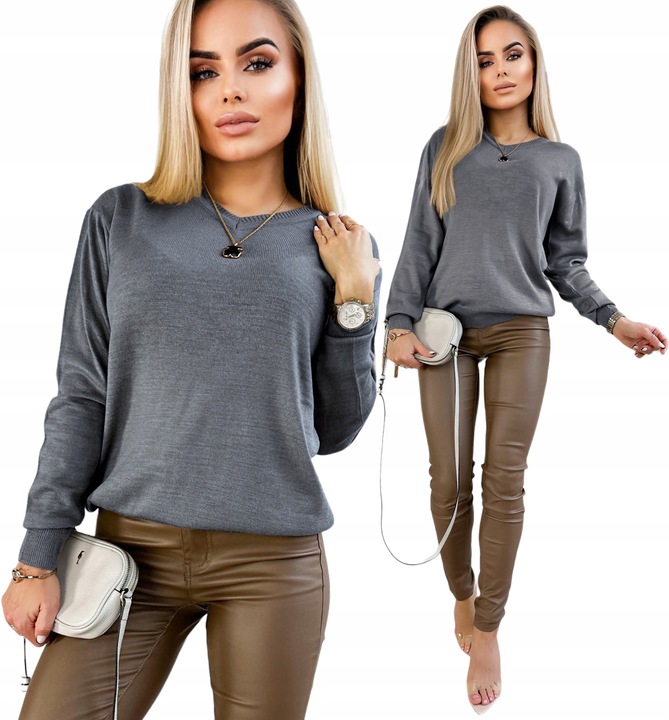 SWETER DAMSKI klasyczny dekolt V kolory