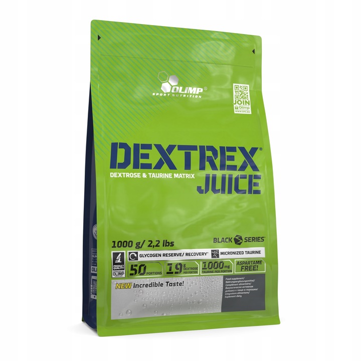 Olimp Dextrex Juice 1000g DEKSTROZA WITAMINY TAURYNA WĘGLOWODANY JABŁKO