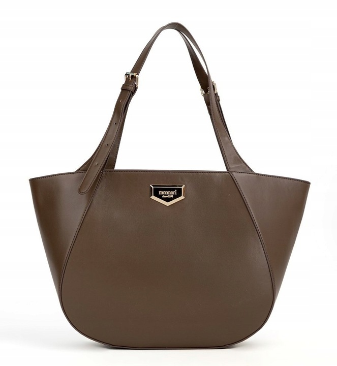 Monnari Piękna klasyczna czekoladowa torebka na ramię Regulowane rączki A4
