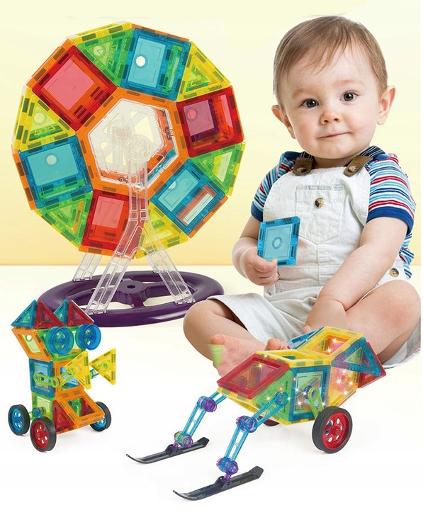 KLOCKI MAGNETYCZNE 3D MAGNETIC EDUKACYJNE NEODYMOWE PANELE DLA DZIECI