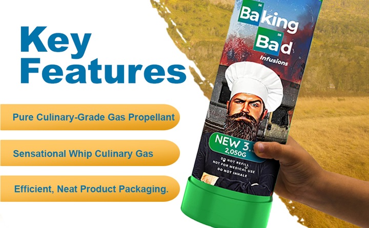 Zestaw N2O Nitro BAKING BAD 2050g Podtlenek azotu cracker GAZ + balony