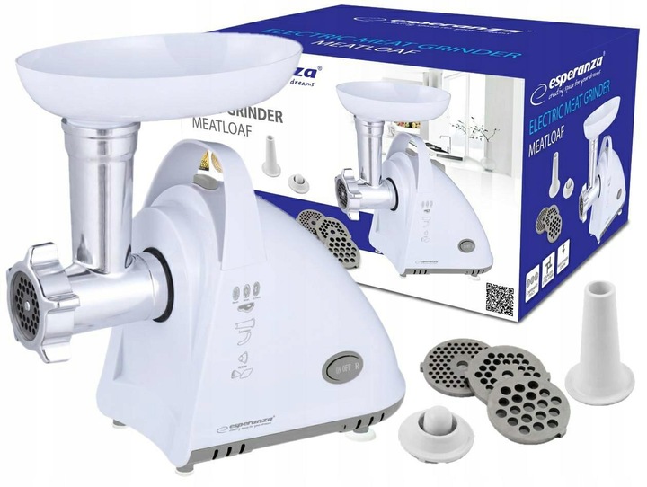 ELEKTRYCZNA MASZYNKA DO MIELENIA MIĘSA MOCNA 2000W 3 SITA DYSZA DO KIEŁBASY