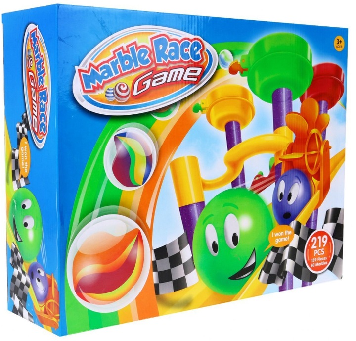 Bardzo Duży Tor Kulkowy dla kulek KULODROM 219 el Zjeżdżalnia Klocki