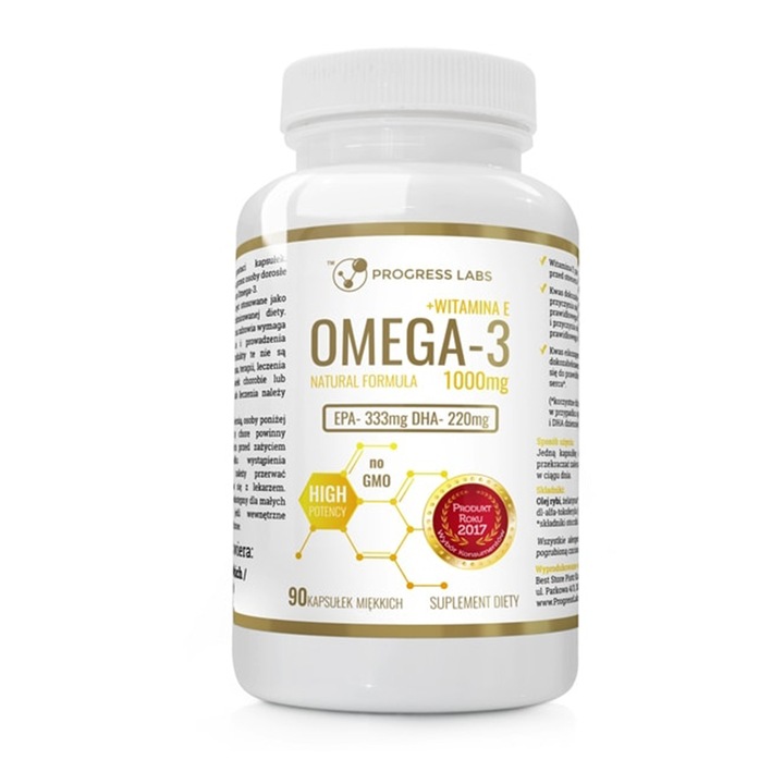 PROGRESS LABS OMEGA-3 1000 MG + WITAMINA E SUPLEMENT DIETY