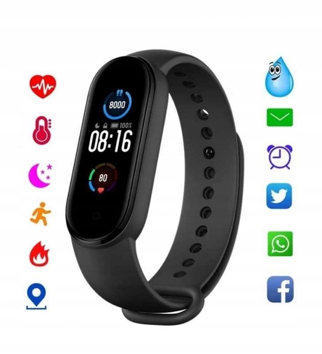 SMARTBAND M5 SMARTWATCH OPASKA PULS KROKI ROZMOWY