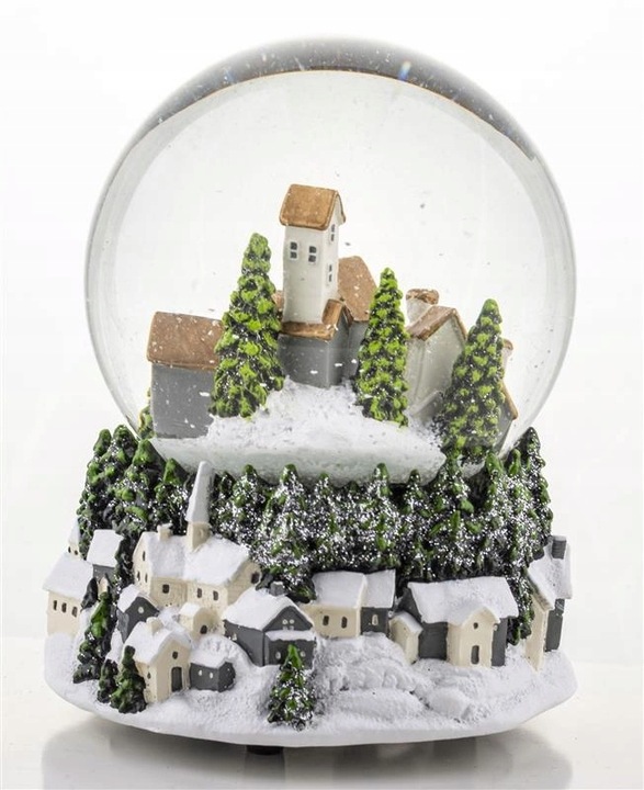 kula śnieżna z pozytywką miasto świąteczne 15 cm dekoracja zimowa PREZENT