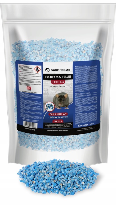 Brody 2.5 Pellet - GRANULAT TRUTKA NA MYSZY SZCZURY 1,5 KG BRODIFAKUM