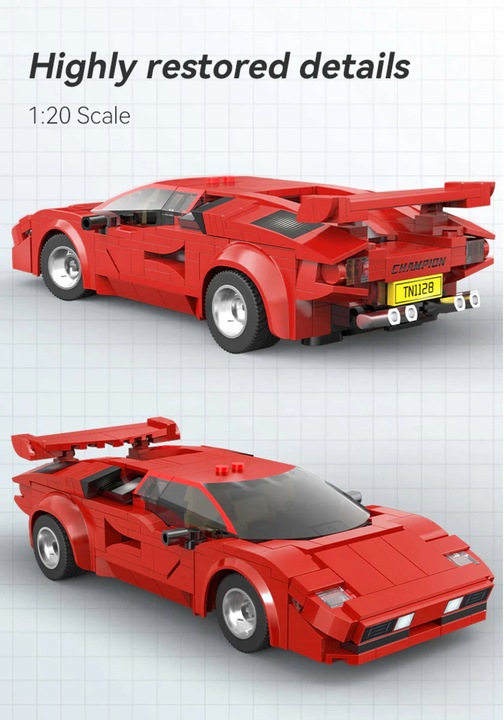 KLOCKI CADA AUTO SPORTOWE STEROWANE RC 1:20 RED SHADOW 328 EL. DUAL MODE