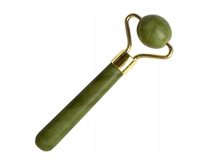 3w1 Masażer do twarzy KAMIEŃ GUA SHA z jadeitu zestaw roller wałek masażu