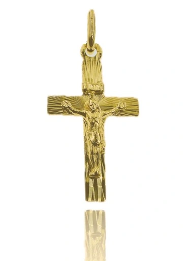 ZŁOTY ŁAŃCUSZEK 585 Krzyżyk KOMUNIA CHRZEST