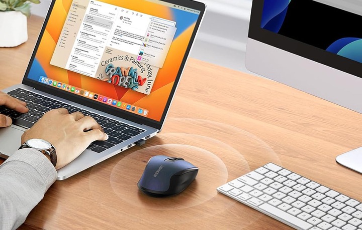 UGREEN ZESTAW BEZPRZEWODOWA MYSZKA KOMPUTEROWA 2.4GHZ Z BATERIE AA