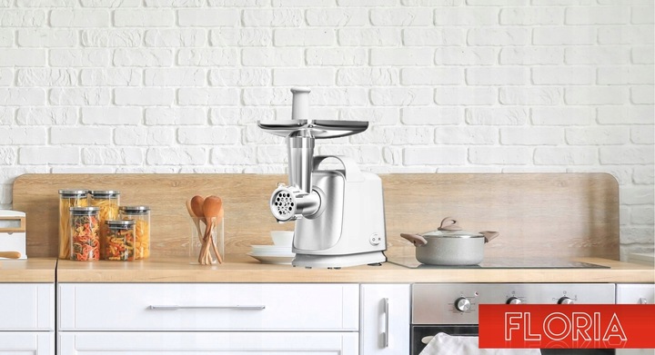 MASZYNKA DO MIELENIA MIĘSA ELEKTRYCZNA REWERS SZARPAK BIAŁA MOCNA 1300W