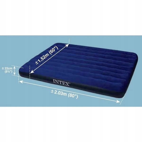Intex 64765 Nadmuchiwane łóżko standardowe Queen z pompką ręczną i 2