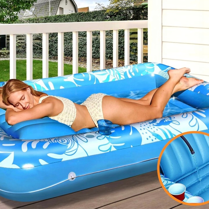 MATERAC PŁYWAK PŁYWANIA NADMUCHIWANY LEŻAK OPALANIA Z PODUSZKĄ DO WODY 4W1!