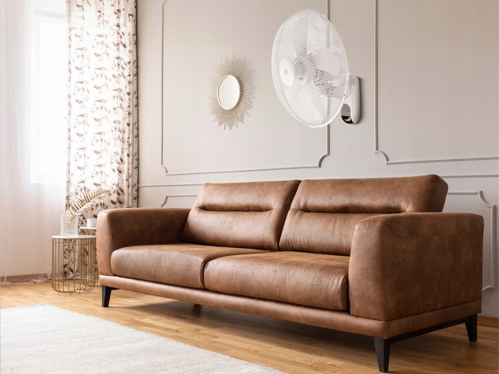 WENTYLATOR ŚCIENNY z PILOTEM Wiatrak na Ścianę BIAŁY 45W OSCYLACJA TIMER