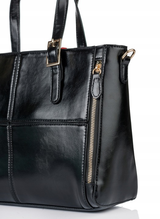 Torebka Damska do pracy SHOPPER MONNARI NA RAMIĘ Aktówka Czarna Premium