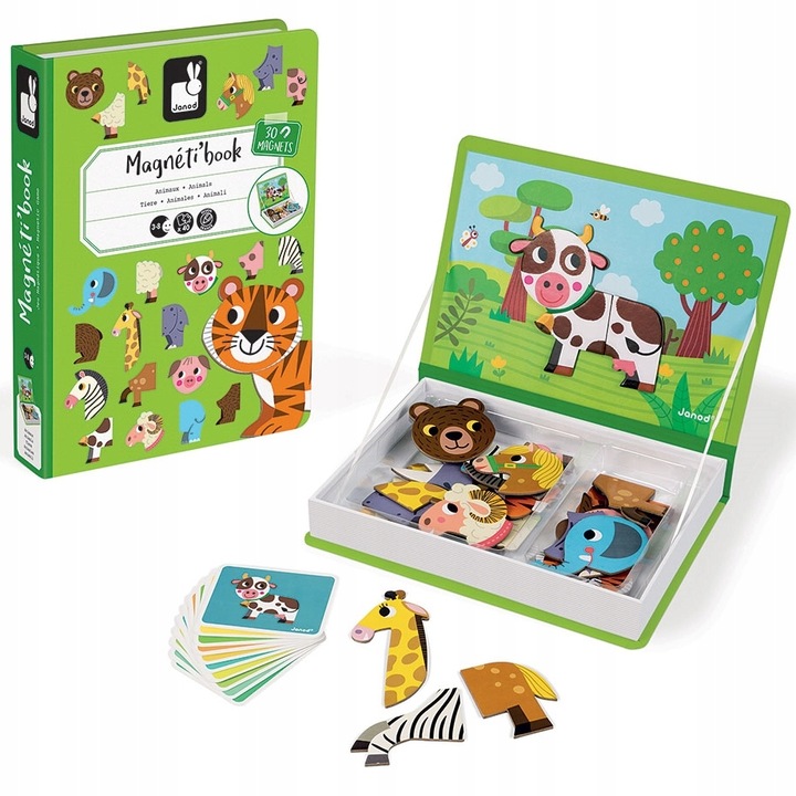 JANOD MAGNETIBOOK ZWIERZĘTA Układanka magnetyczna