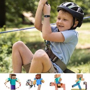 SMARTWATCH MINECRAFT SMARTBAND DLA DZIECI V102 KROKOMIERZ (3 kolory)