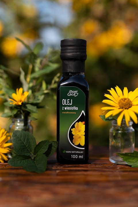 Olej z Wiesiołka 100ml nierafinowany tłoczony na zimno ZIELONY OLEJ